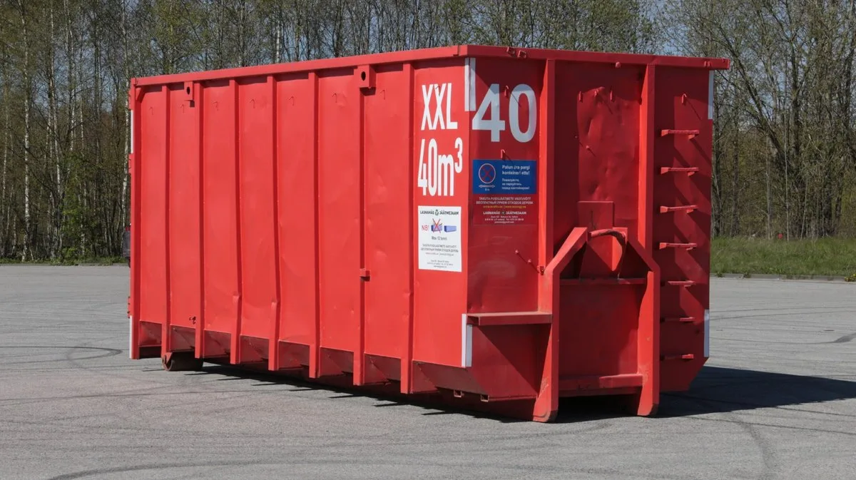 Punane 40 m³ XXL konteiner platsil